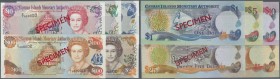 Cayman Islands: set of 5 SPECIMEN notes containing 1, 5, 10, 25 and 100 Dollars 1998 SPECIMEN P. 21s-25s, all in condition: UNC. (5 pcs)