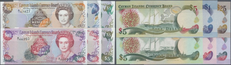 Cayman Islands: set of 6 notes containing 1 Dollar 1996, 5 DOllars 1996, 5 Dolla...