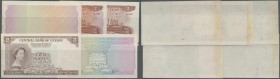 Ceylon: rare set of 5 Progressive Proof prints for 2 Rupees 1952 QEII P. 50p, watermarked, with mounting traces on back, all in condition about aUNC. ...