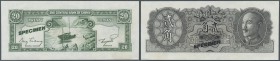 China: 20 Cents Central Bank of China 1946 Specimen P. 395As, light dint at lower left corner, condition: aUNC.
