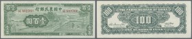 China: 100 Yuan The Farmers Bank of China 1942 P. 480, vertically folded but still crispness in paper, condition: VF.