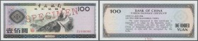 China: 100 Yuan ND Foreign Exchange Certificate Specimen P. FX7s, in condition: UNC.