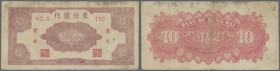 China: Bank of Dung Bai 10 Yuan 1945 P. S3729A in condition: F-.