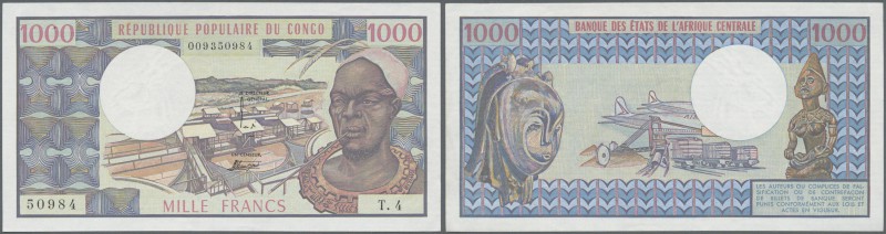 Congo: 1000 Francs ND P. 3c, 2 pinholes at upper left, light vertical folds, con...