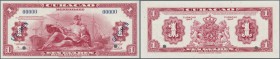 Curacao: 1 Gulden 1947 SPECIMEN, P.35bs with punch hole cancellation at lower margin, Specimen overprint at left and right and serial number 00000 in ...