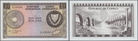 Cyprus: 1 Pound 1961 P. 39a, light center fold otherwise perfect, condition: XF.