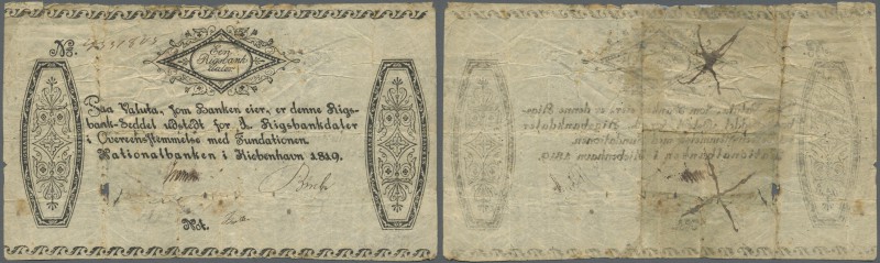 Denmark: 1 Rigsbankdaler 1819 Nationalbanken i Kiøbenhavn, P.A53, very rare note...