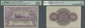 Denmark: 50 Kroner 1944 P. 38a, condition: PMG graded 53 About UNC EPQ.