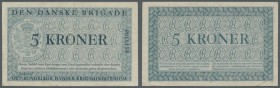 Denmark: 5 Kroner ND (1947-58) P. M11. This banknote issued by the Royal Danish Ministry of War after the WW2 is used with a stronger center fold and ...