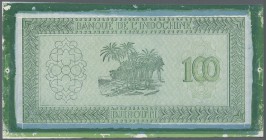 Djibouti: 100 Francs ND(1945) PROOF of P. 16p, a highly rare and rarely offered pair of proof prints (front and back seperatly printed on banknote pap...