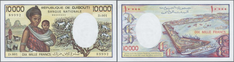 Djibouti: 10.000 Francs ND P. 39a in crisp original condition: UNC.