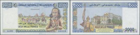 Djibouti: 2000 Francs ND Specimen P. 40s, with specimen perforation and zero serial numbers, series A.001, condition: UNC.