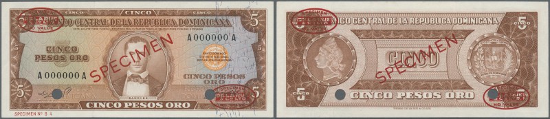 Dominican Republic: 5 Pesos ND Specimen P. 100s in condition: aUNC.