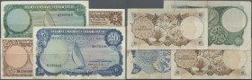 East Africa: set of 4 notes containing 2x 5 Shillings (F to F+), 1x 10 Shillings (F to F+) and 20 Shillings (F+) ND(1964) P. 45-47. (4 pcs)