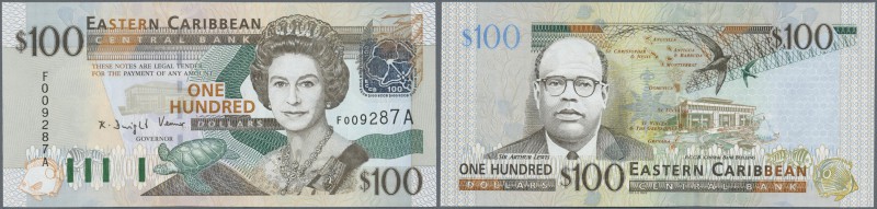 East Caribbean States: 100 Dollars ND P. 46a serial suffix ”A” = Antigua in cond...