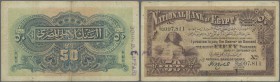 Egypt: National Bank of Egypt 50 Piastres September 11th 1915, P.11, lightly toned paper with a few spots, several folds and tiny tears at upper and l...