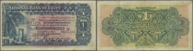Egypt: National Bank of Egypt 1 Pound 1920, P.12, extraordinary rare and in good original shape with several folds and lightly yellowed paper. Conditi...