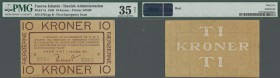 Faeroe Islands: 10 Kroner 1940 P. 7a, PMG graded 35 Choice VF NET.
