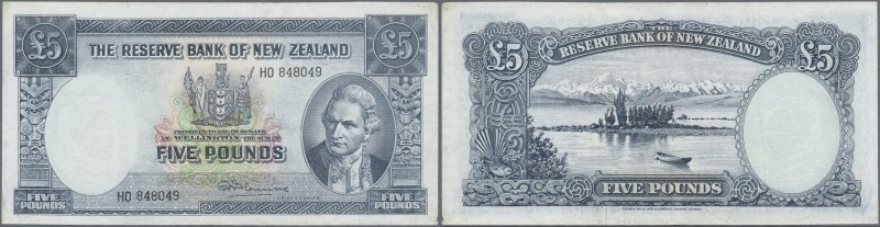 Falkland Islands: 5 Pounds ND P. 160c, washed and pressed, still strongness in p...