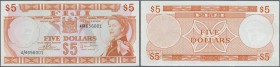 Fiji: 5 Dollars ND P. 73c, creases at borders, never folded, crisp paper and bright colors, condition: XF+.