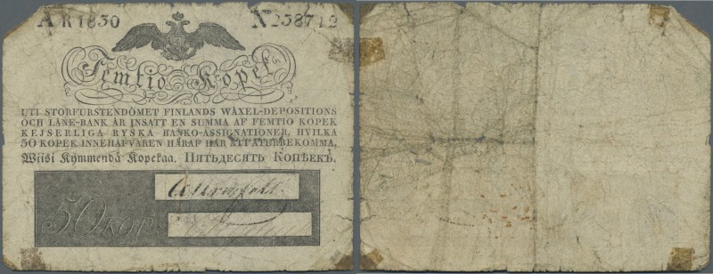 Finland: 50 Kopeks 1824-1840 Issued by Storfurstendömet Finlands Wäxel-Depositio...