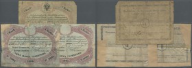 Finland: set with 3 Banknotes 1 Silver Mark 1860, 1861 (P.A32A), both restored and glued on paper and 1 Silver Mark 1867 (P.A39) in original shape wit...