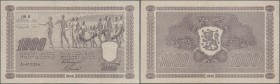 Finland: 1000 Markkaa 1945 Litt. B, P.90, very nice condition with strong paper and bright colors, vertically and horizontally folded and a few other ...