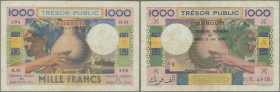 French Afars & Issas: 1000 Francs ND P. 32, used with folds and creases, but no holes or tears, condition: F.