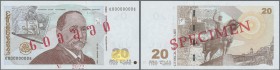 Georgia: 20 Lari 2002 Specimen, P.72as with red ovpt. ”Specimen” in Georgian language, Specimen number 2022 at lower margin, serial number E00000000E ...