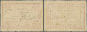 Georgia: City Government of the city of Gagra 10 Rubles ND(1918), P.NL (Kardakov K.8.13.12), well worn condition with several small tears and folds, h...