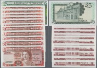 Gibraltar: set of 12 notes containing 4x 1 Pound 1988, 1x 1 Pound 1975, 1x 1 Pound 1978, 1x 1 Pound 1986, 4x 1 Pound 1983 and 1x 5 Pounds 1988, all in...