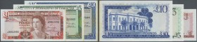 Gibraltar: Set of 3 notes containing 1, 5 and 10 Pounds 1975 P. 20, 21, 22, all notes crisp and unfolded but light traces of glue at right border, bec...