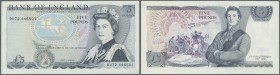 Great Britain: 5 Pounds ND P. 378 serial DU72 446501, error note printed without signature, in condition: UNC.