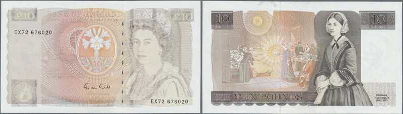 Great Britain: 10 Pounds ND Error Print of P. 379e, rarely seen with ink missing...