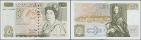 Great Britain: 50 Pounds ND(1981-93) P. 381b, unfolded, very light handling in paper, aUNC.