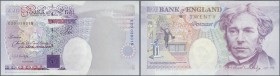 Great Britain: 20 Pounds 1991 P. 384 Error Print with missing portrait in condition: aUNC.