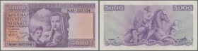 Greece: 5000 Drachmai ND(1947) P. 177, light center bend and light dints in paper, condition: XF+.