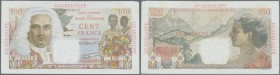 Guadeloupe: 100 Francs ND(1947-49) P. 35, light creases and folds in paper, washed and pressed, rounded corner at upper right, no holes or tears, cond...