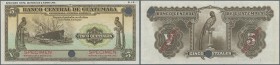 Guatemala: Banco Central de Guatemala 5 Quetzales 1934-45 SPECIMEN by Waterlow & Sons Ltd., P.16s with red overprint ”Specimen - Waterlow & Sons Ltd” ...