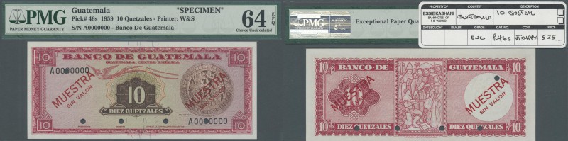 Guatemala: Banco de Guatemala 10 Quetzales 1959 SPECIMEN, P.46s in almost perfec...
