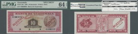 Guatemala: Banco de Guatemala 10 Quetzales 1959 SPECIMEN, P.46s in almost perfect condition, PMG graded 64 Choice Uncirculated EPQ