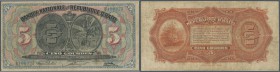 Haiti: 5 Gourdes ND(1920-24) P. 152a, more rare higher denomination of this series, used with many folds and creases in paper, pressed, minor center h...