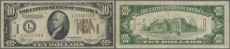 Hawaii: 10 Dollars letter ”L” = San Francisco branch, series 1934A (1942), P.40,...