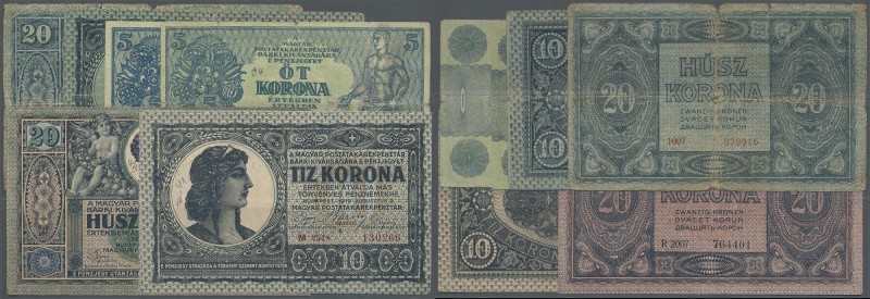 Hungary: set with 6 Banknotes of the Hungarian Postoffice Savings Bank issue 191...