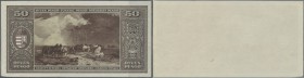 Hungary: back side proof for the 50 Pengö 1945, P.110p in nearly perfect condition with a tiny spot at lower center. Condition: aUNC
