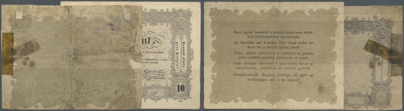 Hungary: pair with 10 Forint 1848 (F) and a unfinished proof for the 10 Forint 1...