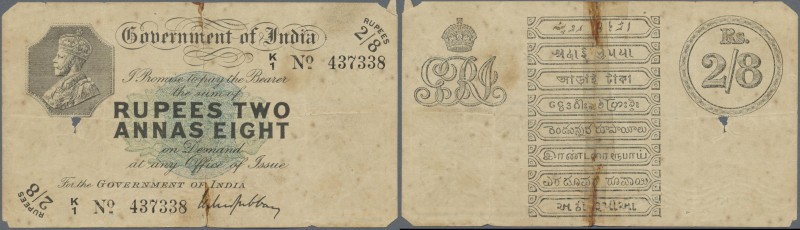 India: Government of India 2 Rupees 8 Annas ND(1917) P. 2, Karachi issue (K/1 pr...