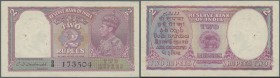 India: 2 Rupees ND P. 17b, portrait KGVI sign. Taylor, one usual pinhole at left, no folds, quasi UNC condition.
