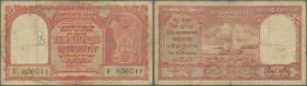 India: Gulf Issue 10 Rupees ND P. R3, used with folds, creases, stain and small holes in paper, prefix Z/1, condition: VG.