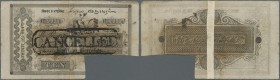 India: Bank of Bengal Commerce Issue 10 Sicca Rupees 1830 P. S40, stamped and cut cancelled, torn and taped in center on back, light stain in paper bu...